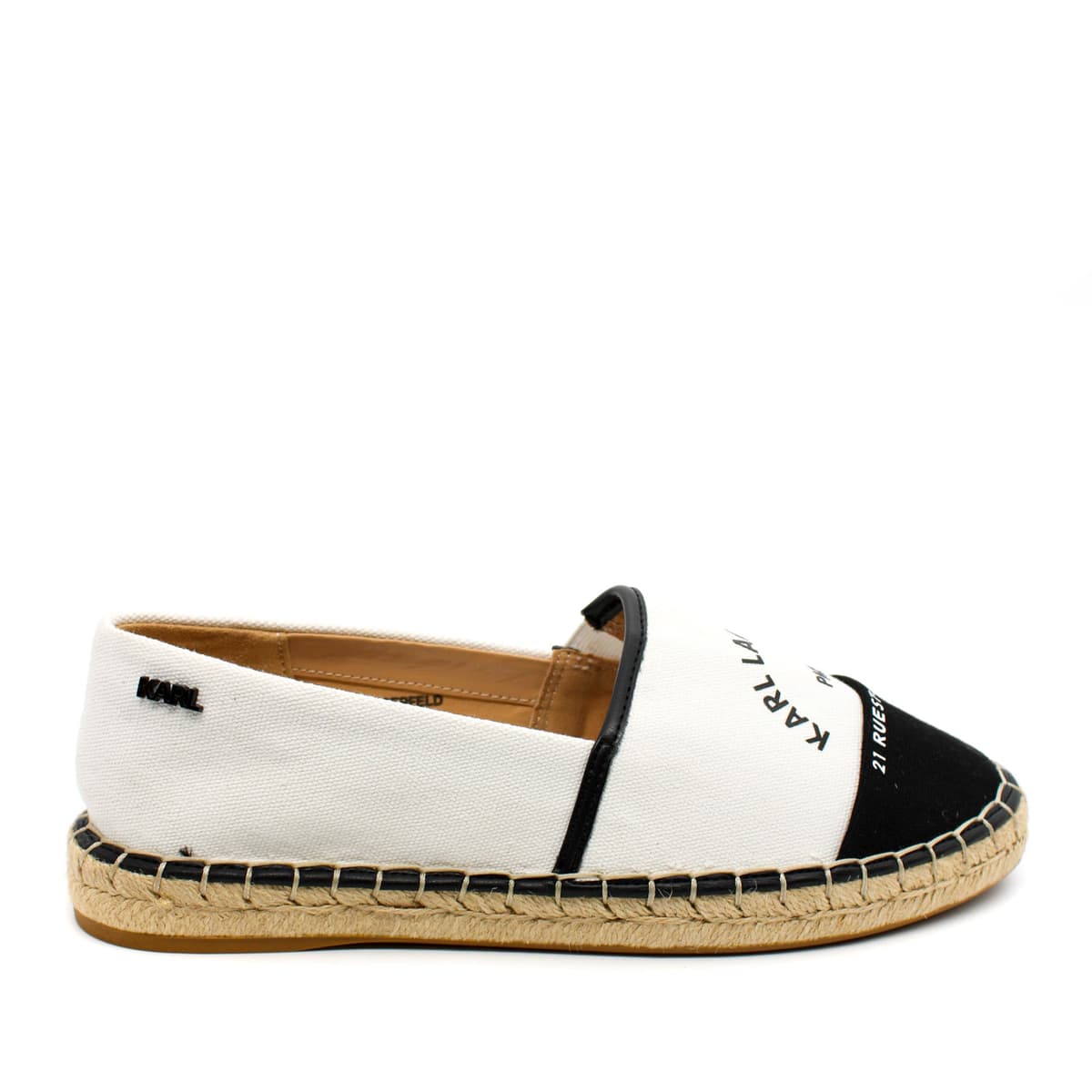 Γυναικείες Maison Εσπαντρίγιες Λευκές Karl Lagerfeld KL80108-910 WHITE CANVAS w/BLACK