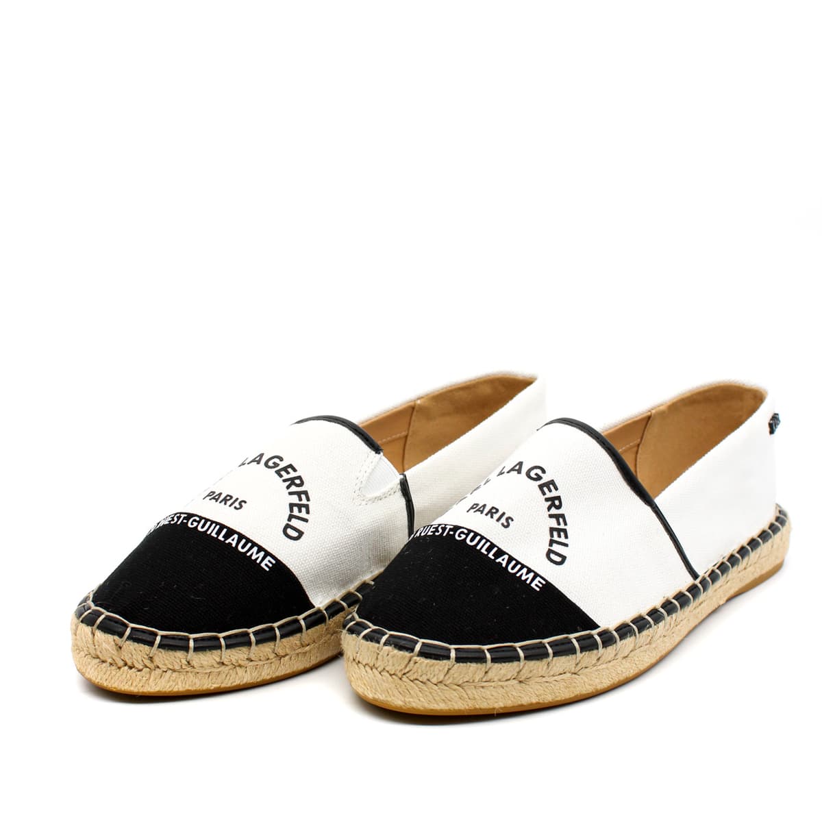 Γυναικείες Maison Εσπαντρίγιες Λευκές Karl Lagerfeld KL80108-910 WHITE CANVAS w/BLACK