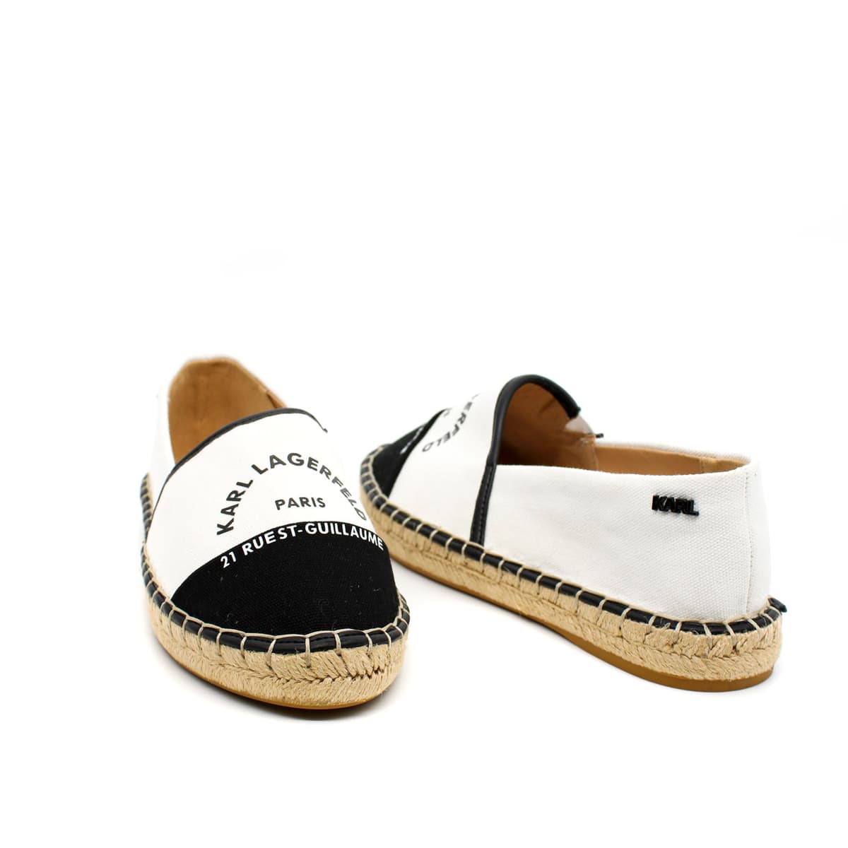 Γυναικείες Maison Εσπαντρίγιες Λευκές Karl Lagerfeld KL80108-910 WHITE CANVAS w/BLACK