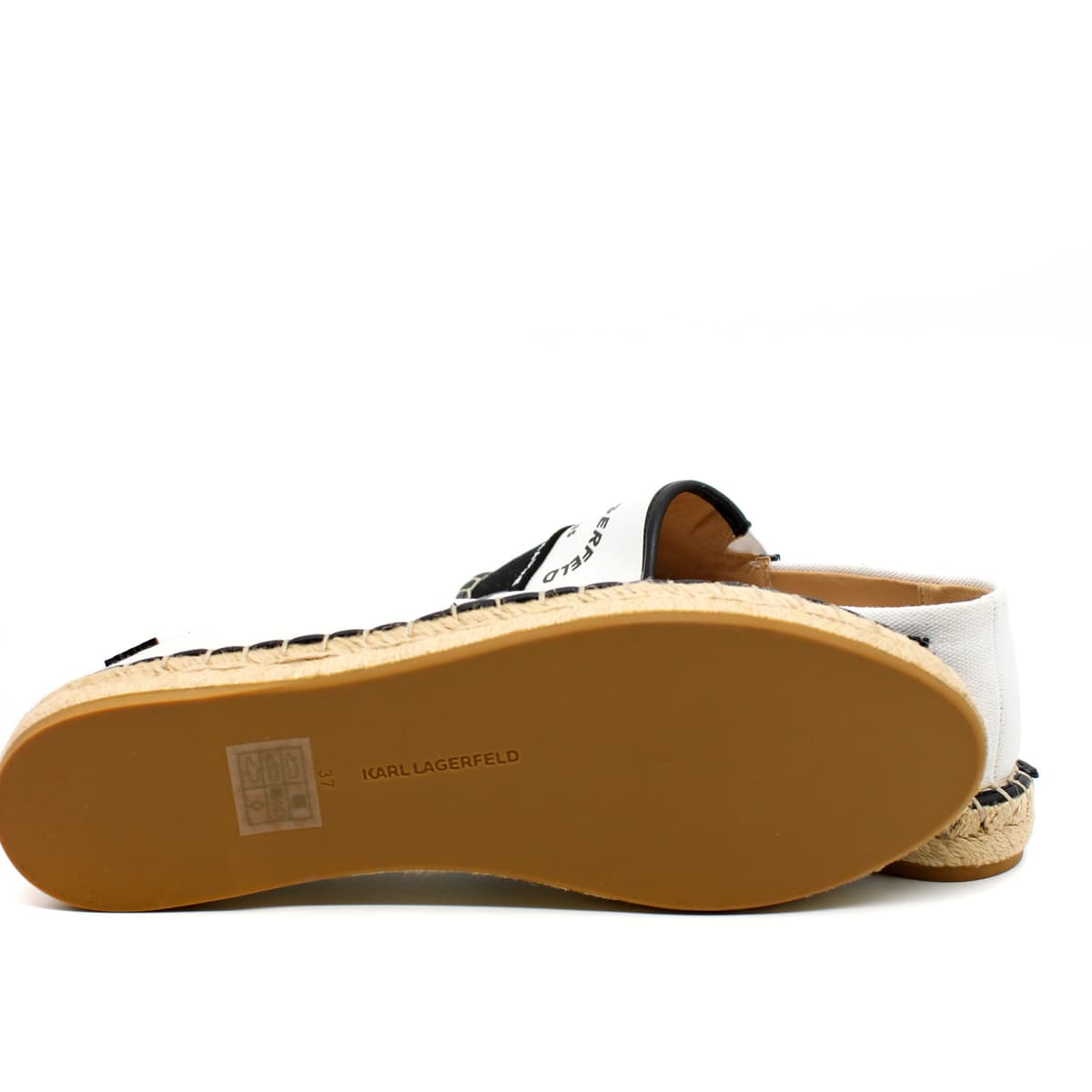 Γυναικείες Maison Εσπαντρίγιες Λευκές Karl Lagerfeld KL80108-910 WHITE CANVAS w/BLACK