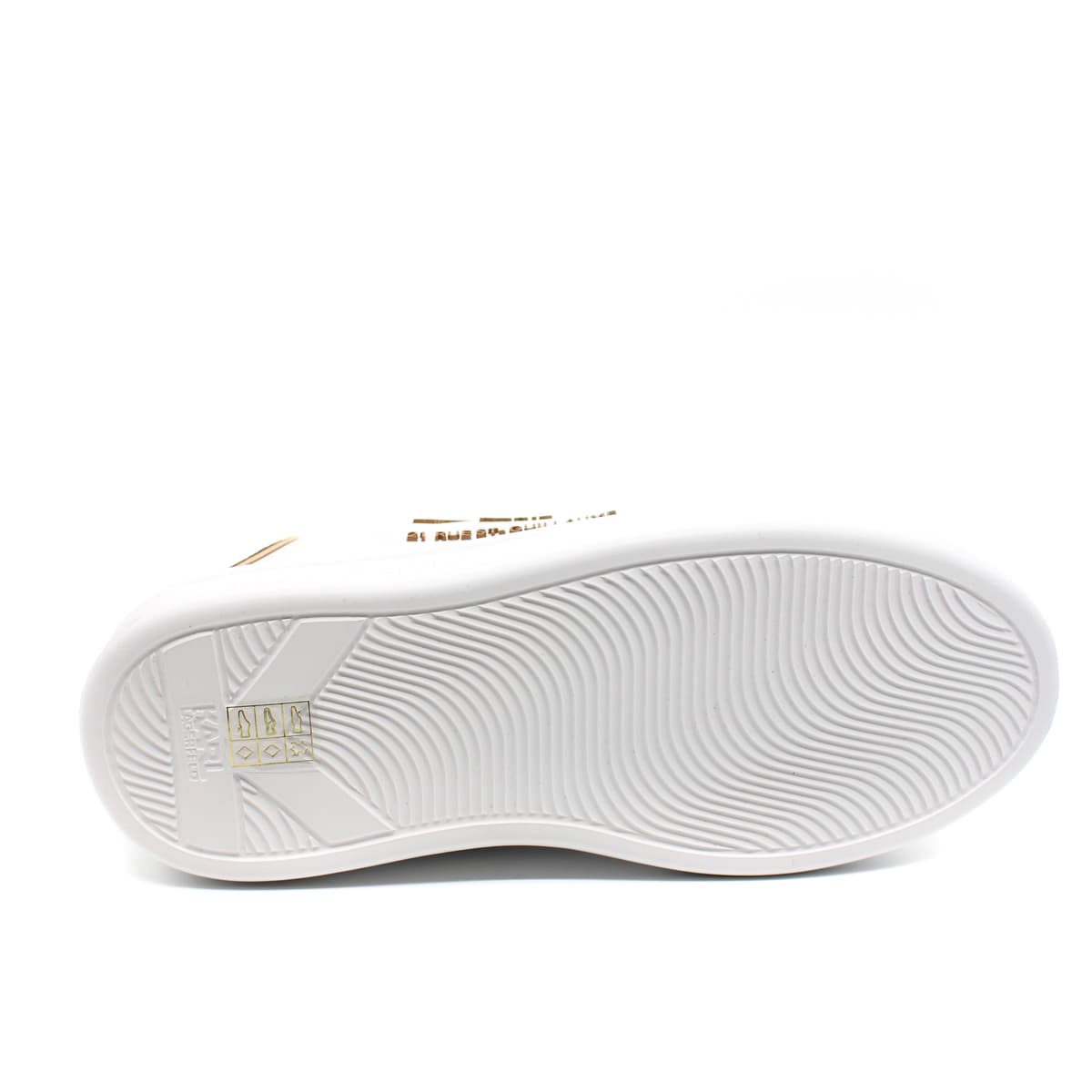 Γυναικεία Δερμάτινα Maison Sneakers Λευκά Karl Lagerfeld KL62539M-01Z WHITE LTHR W/BRO