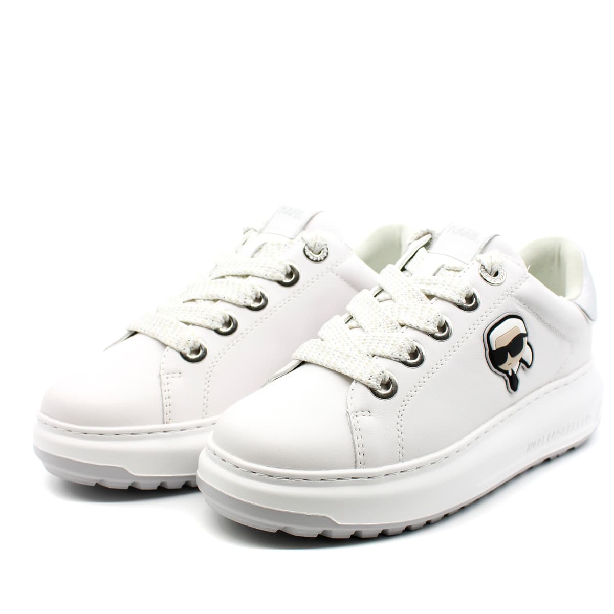 Γυναικεία Δερμάτινα Sneakers Λευκά Karl Lagerfeld KL67530-01S WHITE