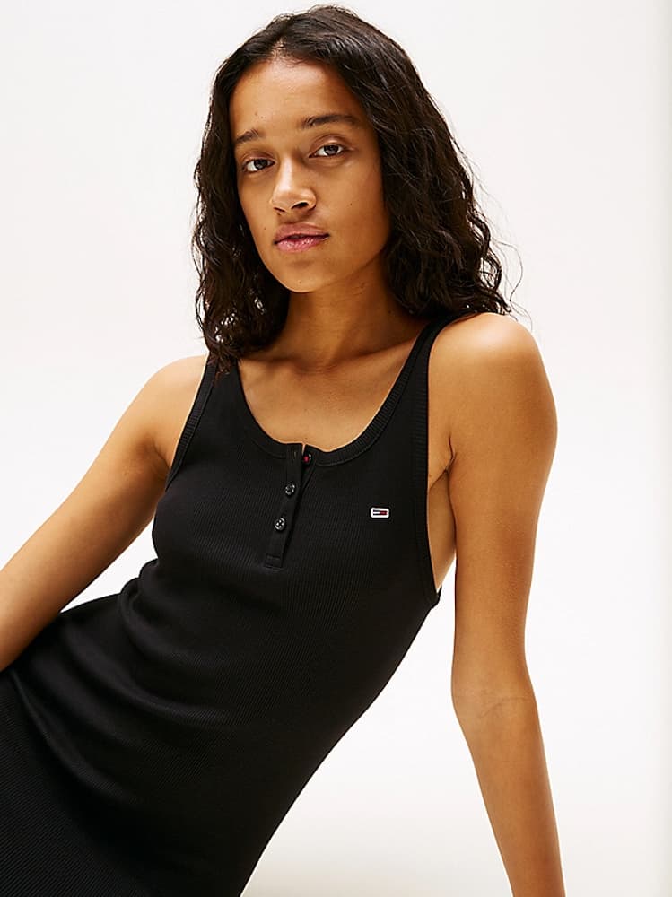 Γυναικείο Αμάνικο Φόρεμα Μαύρο Tommy Jeans DW0DW19477-BDS