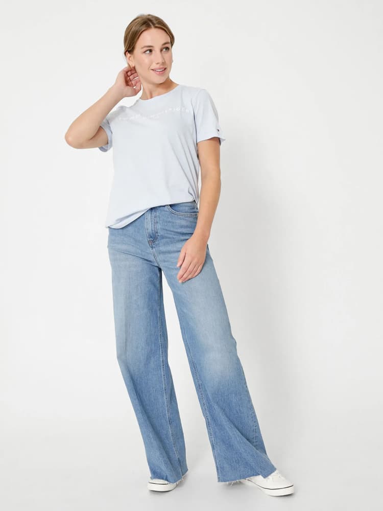 Γυναικείο Signature Logo T-shirt Γαλάζιο Tommy Hilfiger WW0WW40276-C1O