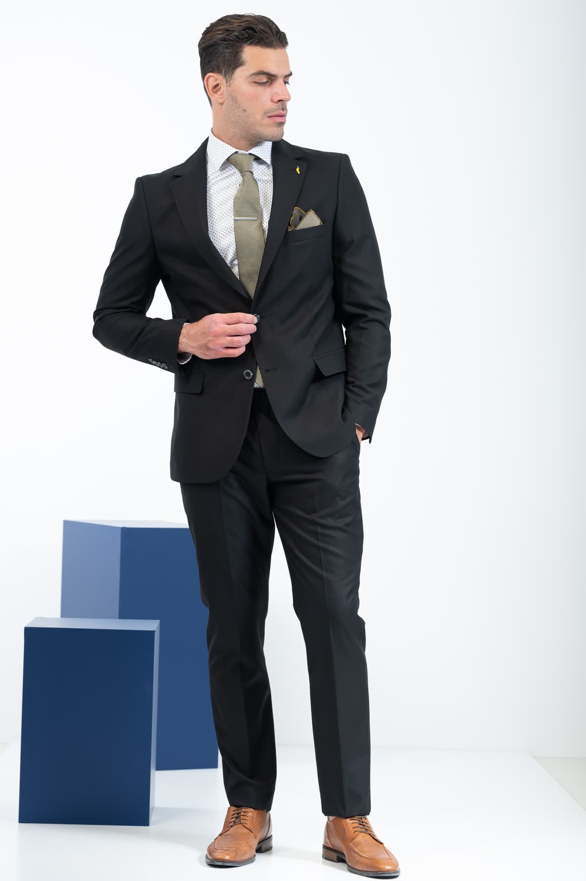 Ανδρικό Κοστούμι Μαύρο Vittorio DIGIO-BLACK