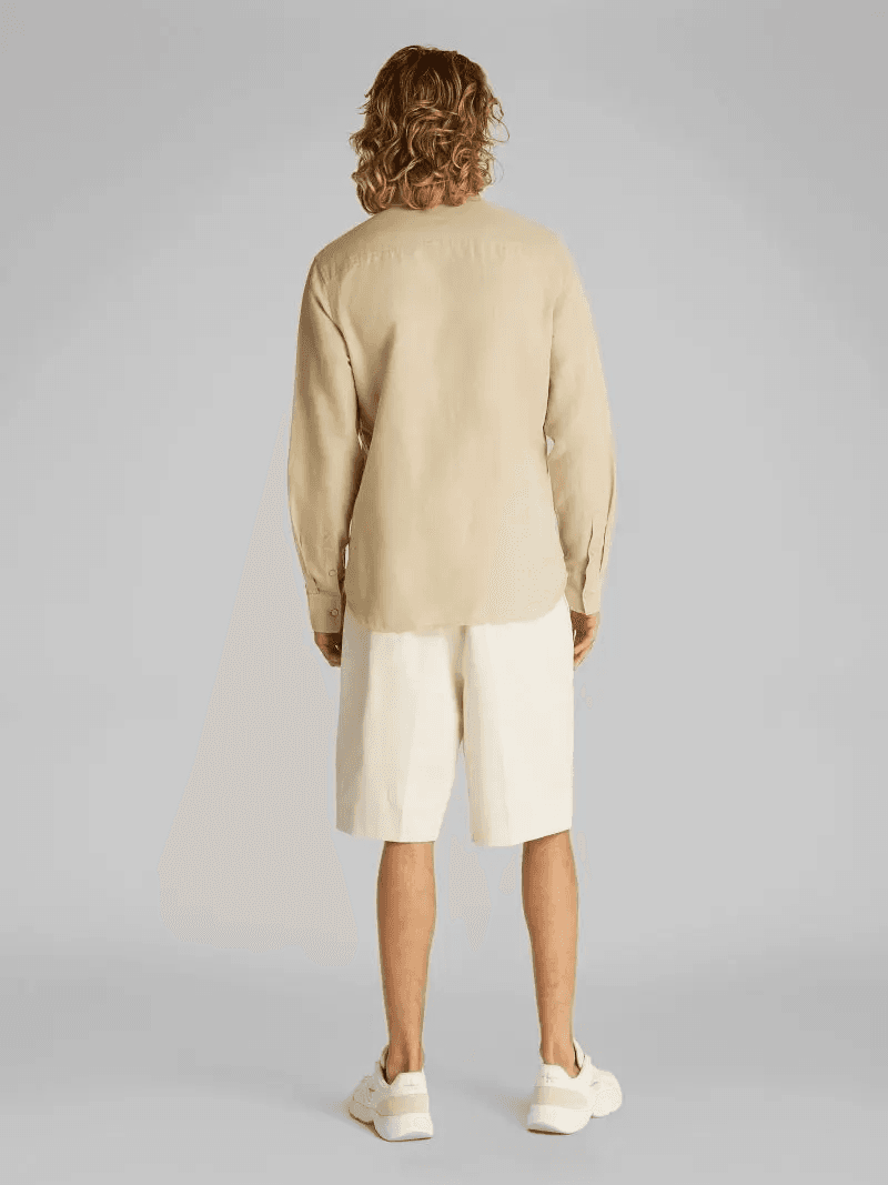 Ανδρικό Λινό Πουκάμισο Μπεζ Calvin Klein J30J327295-PF0