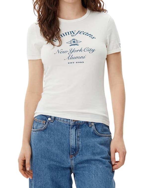 Women's T-Shirts Tommy Hilfiger Beige