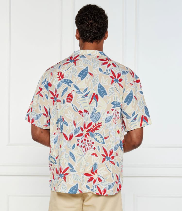 Ανδρικό Κοντομάνικο Πουκάμισο Μπεζ Hugo 50540065-103