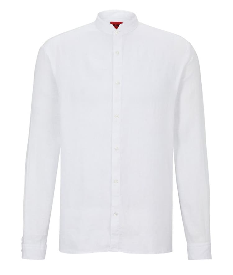 Ανδρικό Elvory Λινό Πουκάμισο Λευκό Hugo 50490740-199