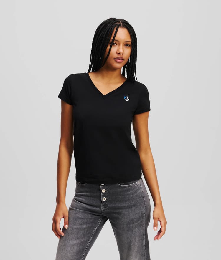 Γυναικείο Slim T-shirt Μαύρο Karl Lagerfeld Jeans A2W17097-999 BLACK