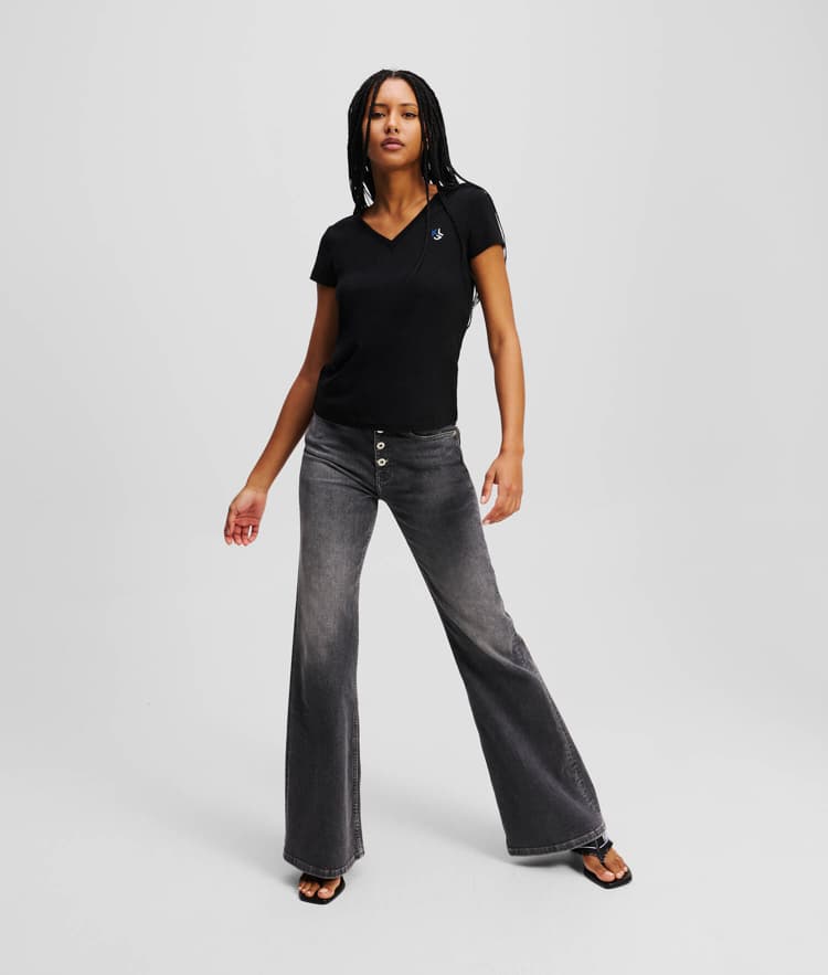 Γυναικείο Slim T-shirt Μαύρο Karl Lagerfeld Jeans A2W17097-999 BLACK