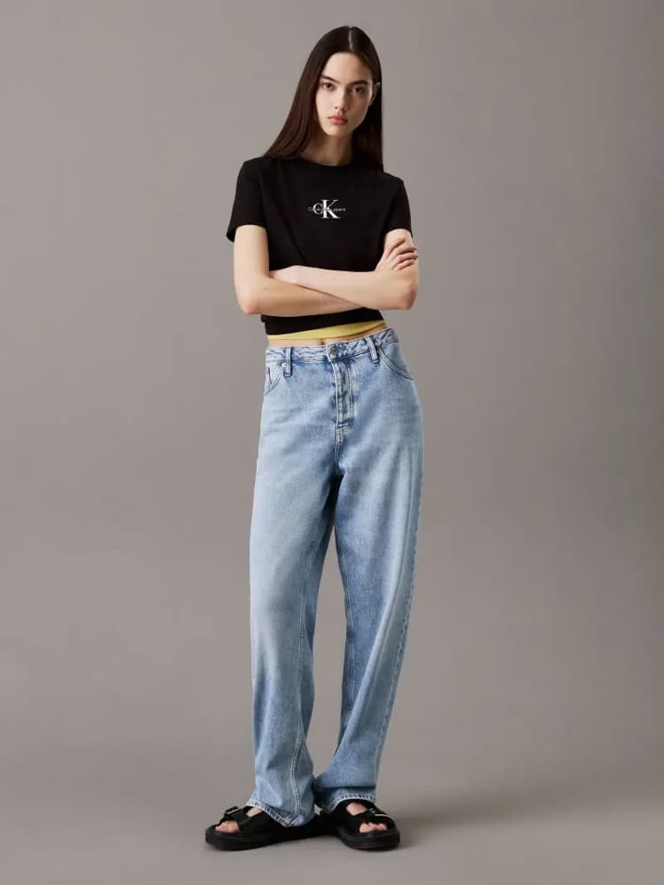 Γυναικείο Monologo Baby T-shirt Μαύρο Calvin Klein J20J223113-BEH