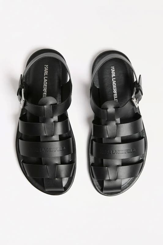 Ανδρικά Δερμάτινα Σανδάλια Μαύρα Karl Lagerfeld KL70223-000 BLACK