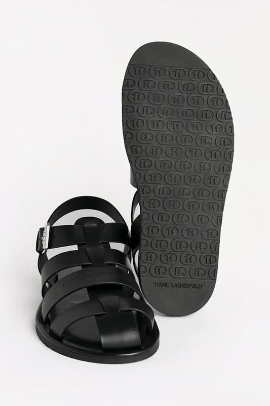 Ανδρικά Δερμάτινα Σανδάλια Μαύρα Karl Lagerfeld KL70223-000 BLACK