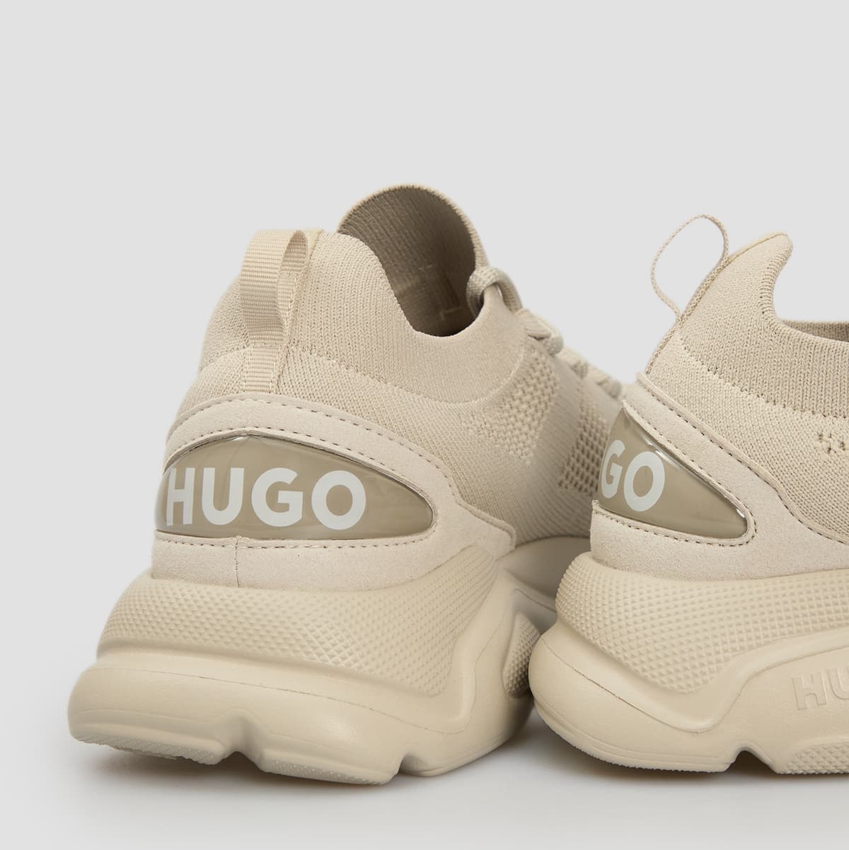 Ανδρικά Leon Runn Kn Lace Up Sneakers Μπεζ Hugo 50541684-283