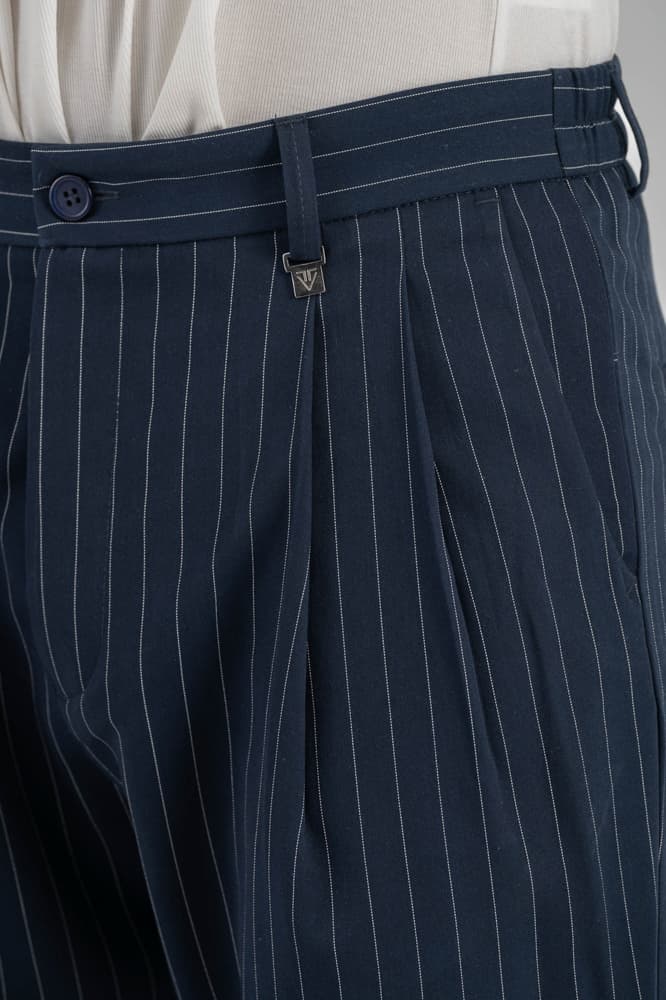 Ανδρικό Ριγέ Παντελόνι Μπλε Vittorio GENOVAP-BLUE