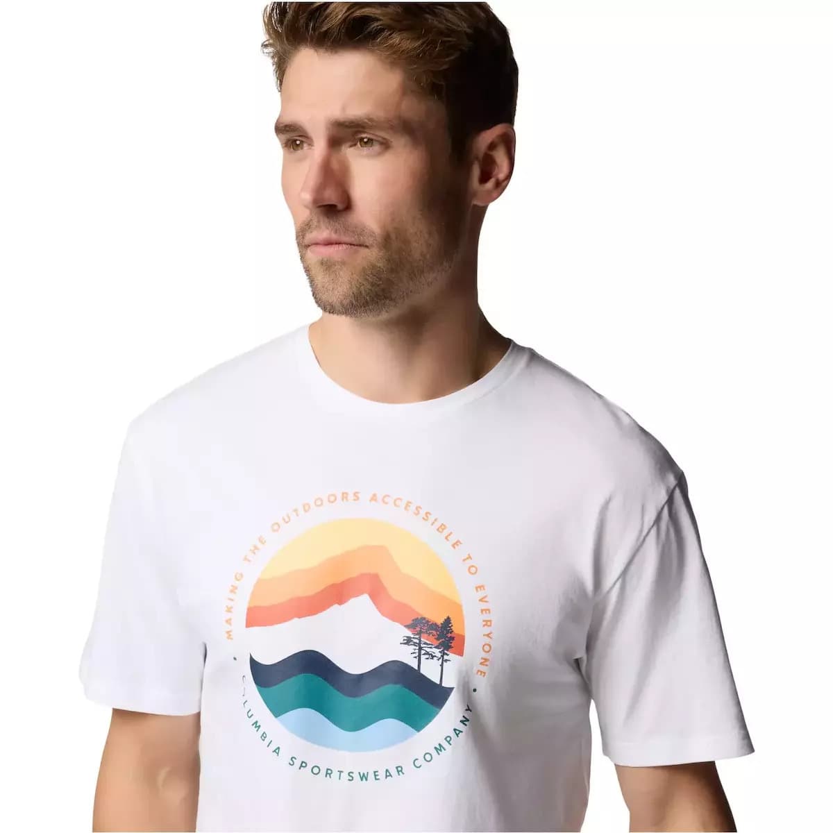 Ανδρικό Path Lake Graphic T-shirt II Λευκό Columbia 1934814-111