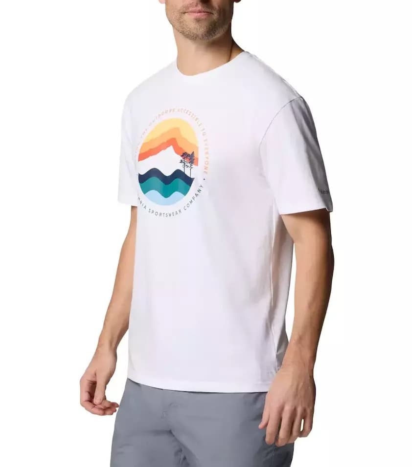 Ανδρικό Path Lake Graphic T-shirt II Λευκό Columbia 1934814-111