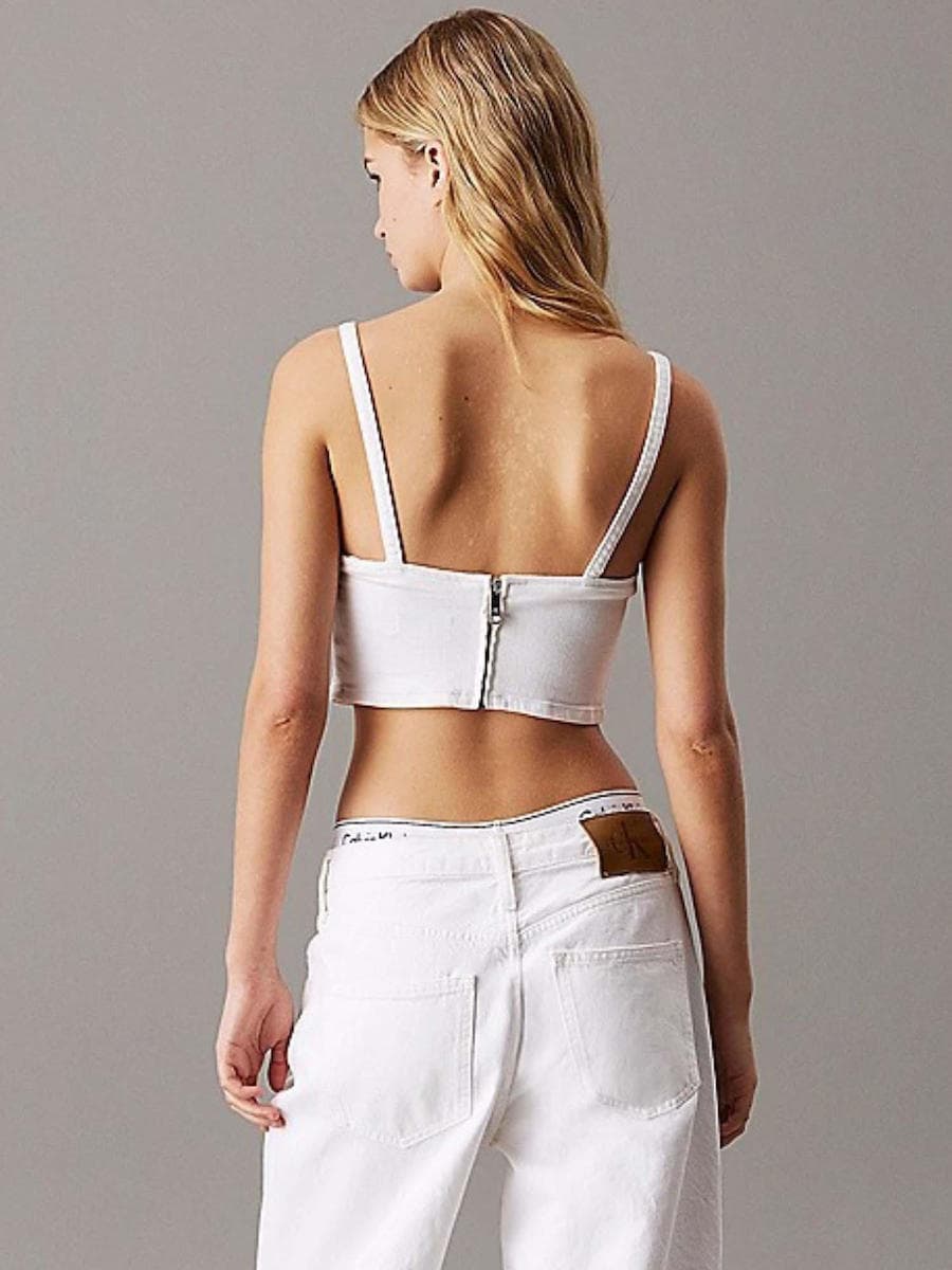 Γυναικείο Denim Τοπ Bralette Λευκό Calvin Klein J20J225195-1AA