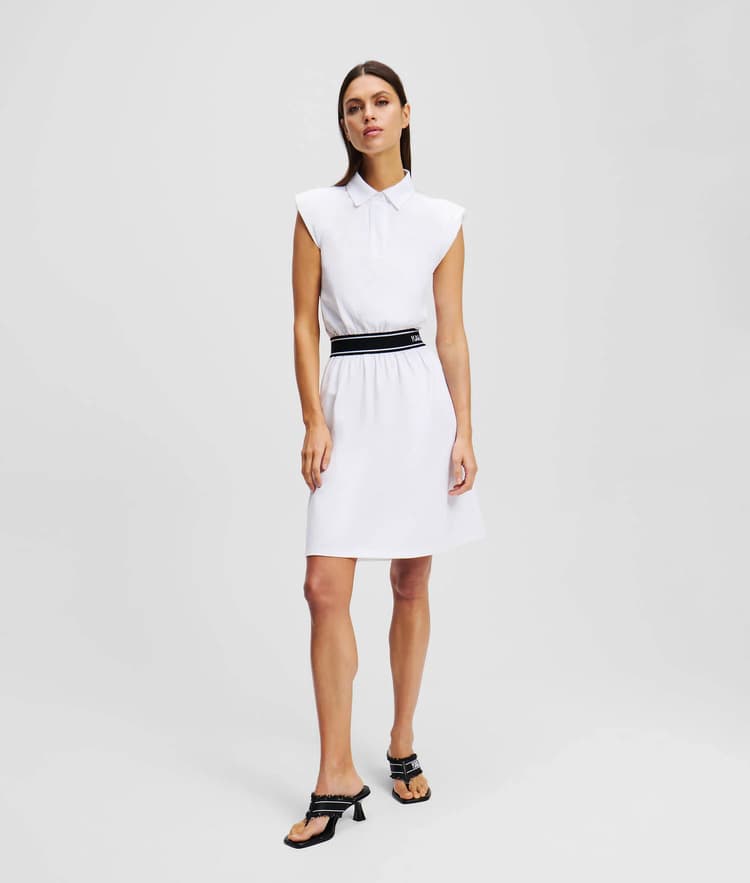 Γυναικείο Polo Φόρεμα Λευκό Karl Lagerfeld A2W13038-100 White