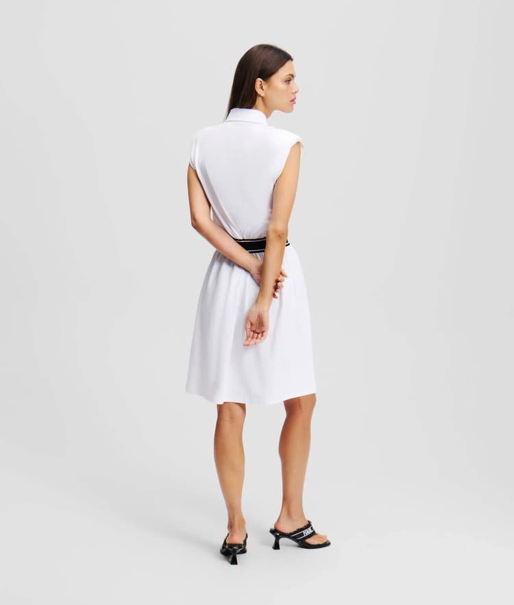 Γυναικείο Polo Φόρεμα Λευκό Karl Lagerfeld A2W13038-100 White