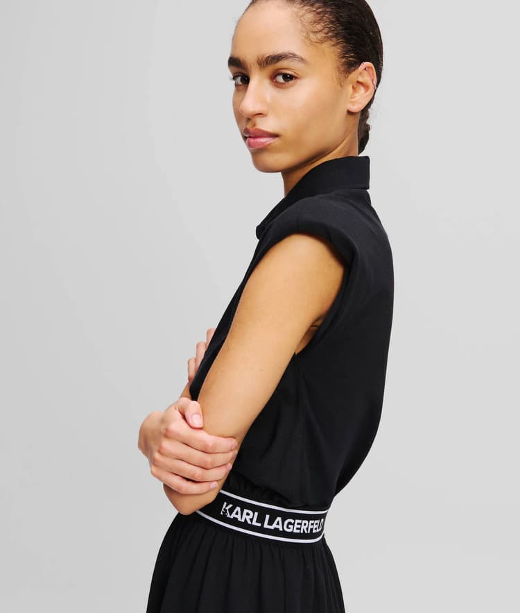 Γυναικείο Polo Φόρεμα Μαύρο Karl Lagerfeld A2W13038-999 Black