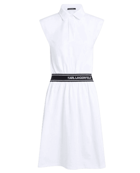 Γυναικείο Polo Φόρεμα Λευκό Karl Lagerfeld A2W13038-100 White