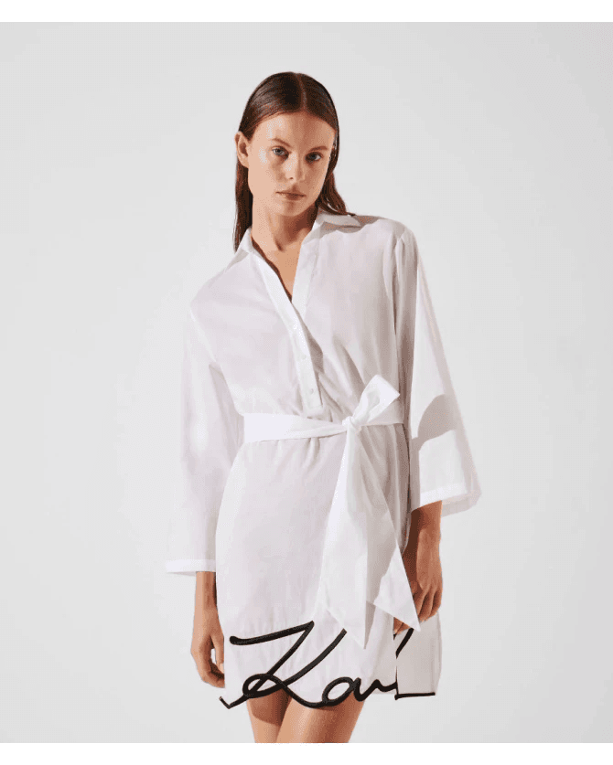 Γυναικείο DNA Signature Beach Φόρεμα Λευκό Karl Lagerfeld A2W46075-100 White