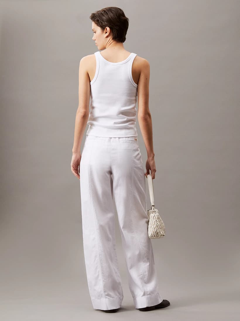 Γυναικείο Παντελόνι Λευκό Calvin Klein J20J225340-YAA