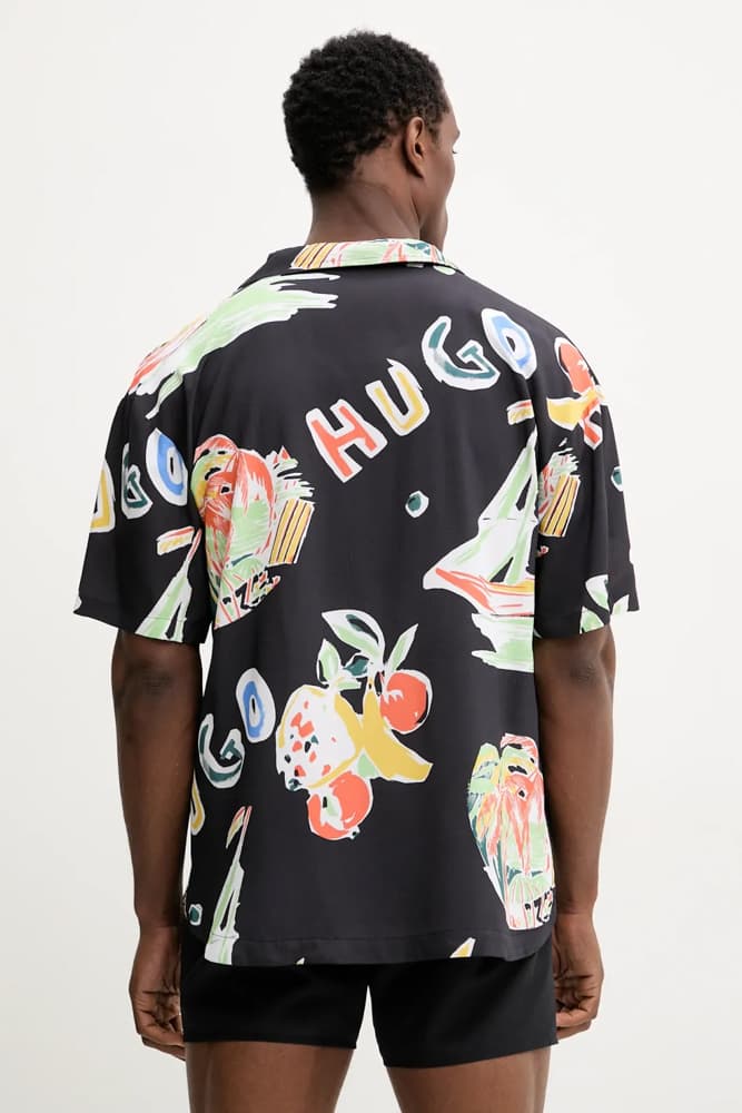 Ανδρικό Κοντομάνικο Πουκάμισο Μαύρο Hugo 50540065-004