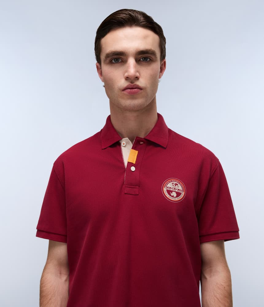 Ανδρικό E-Clanis Polo Μπορντό Napapijri NP0A4ID3-R1E1