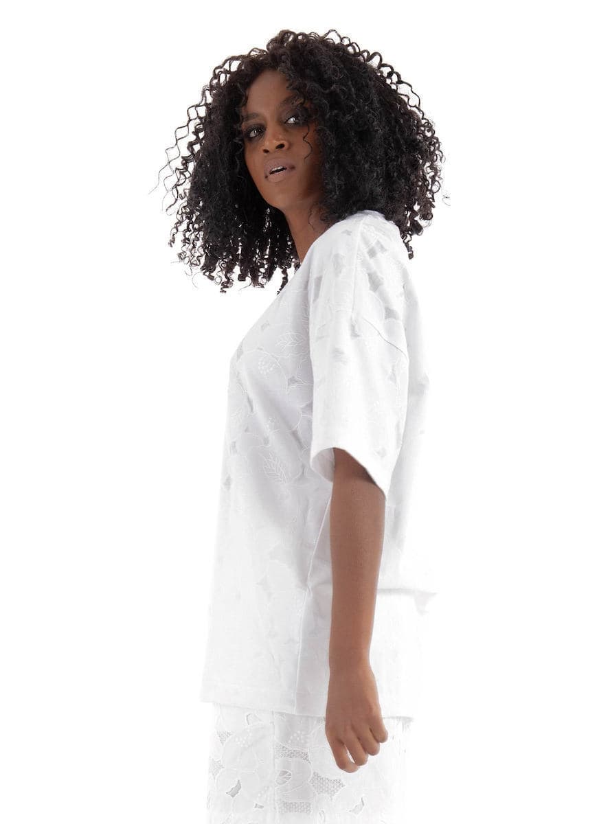 Γυναικείο Easie Burnout T-Shirt Λευκό Boss 50537595-100