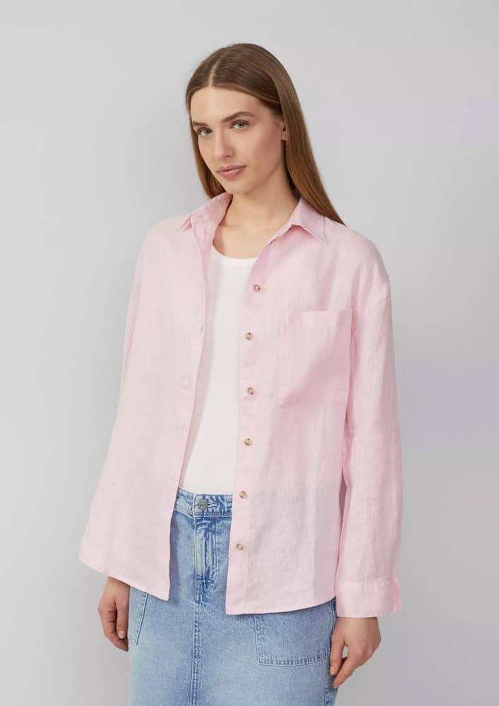 Γυναικείο Λινό Πουκάμισο Ροζ S.Oliver 2163684-4101