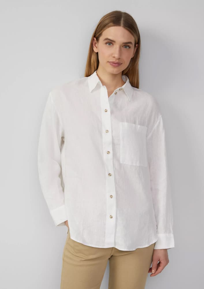 Γυναικείο Λινό Πουκάμισο Λευκό S.Oliver 2163684-0100