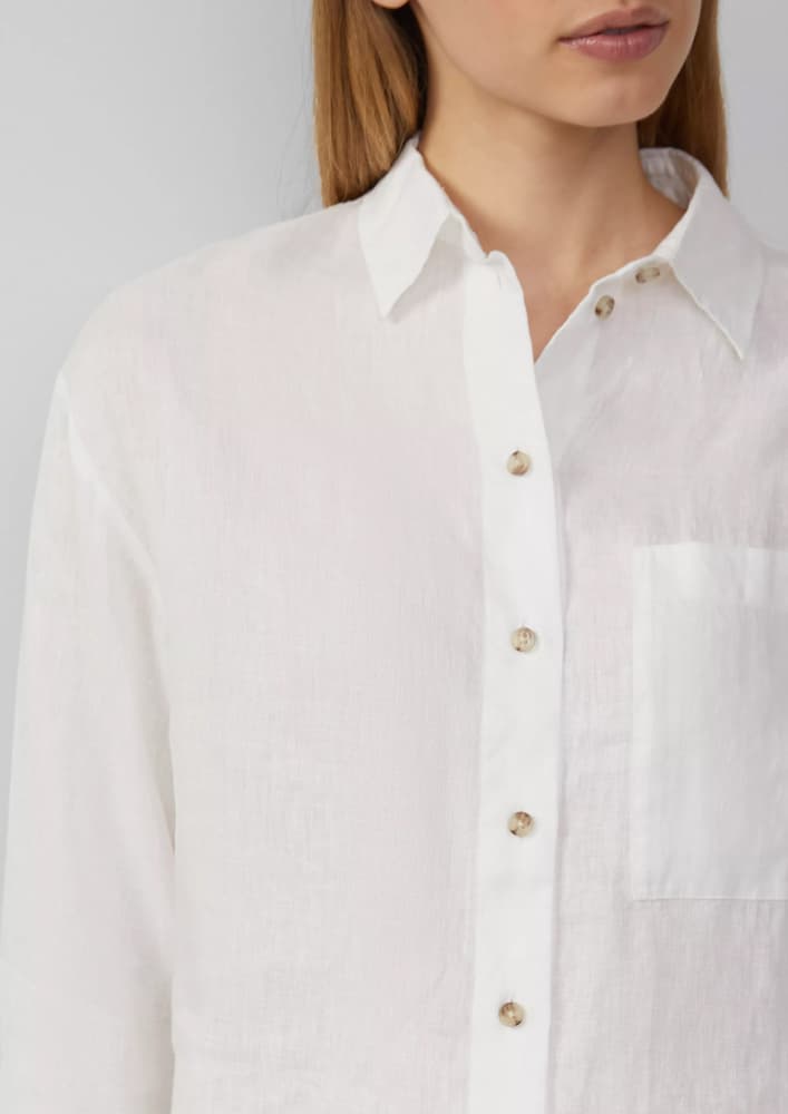 Γυναικείο Λινό Πουκάμισο Λευκό S.Oliver 2163684-0100