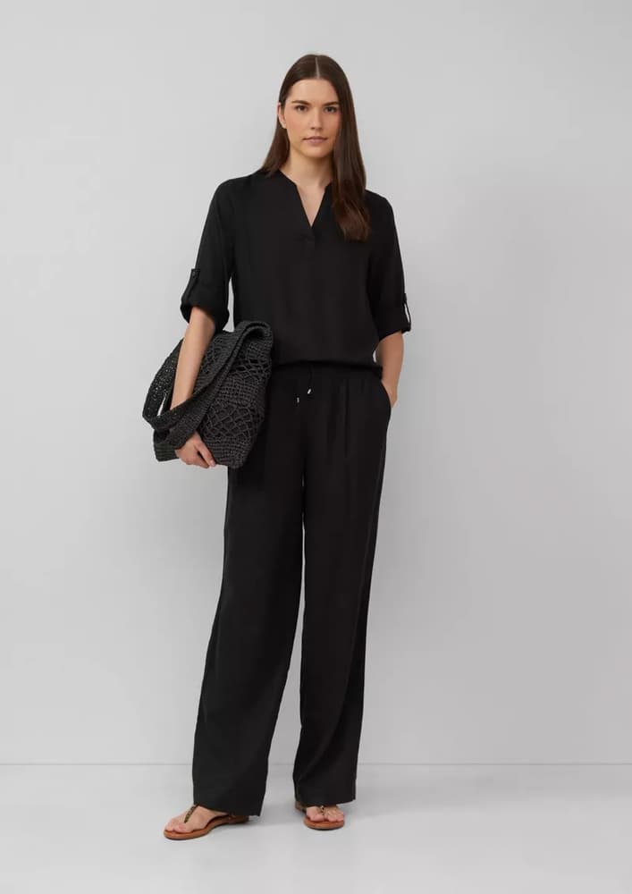 Γυναικείο Λινό Παντελόνι Μαύρο S.Oliver 2164286-9999