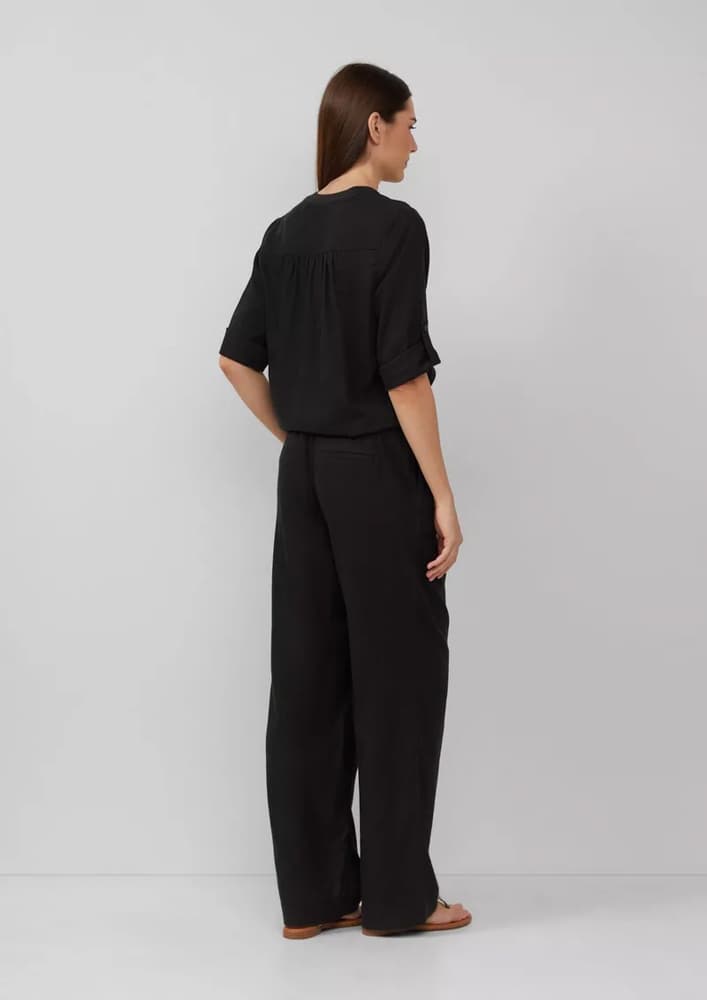 Γυναικείο Λινό Παντελόνι Μαύρο S.Oliver 2164286-9999