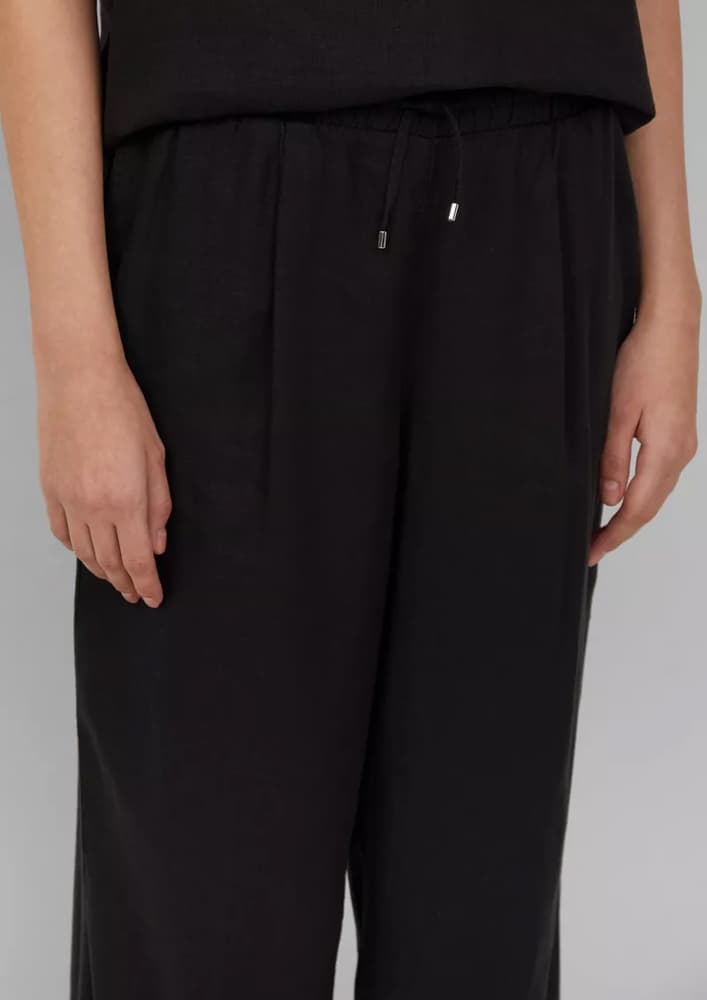 Γυναικείο Λινό Παντελόνι Μαύρο S.Oliver 2164286-9999