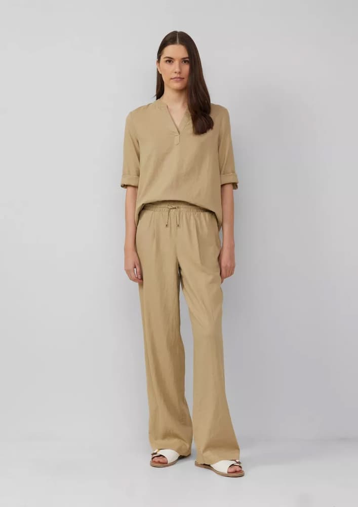 Γυναικείο Λινό Παντελόνι Μπεζ S.Oliver 2164286-8363