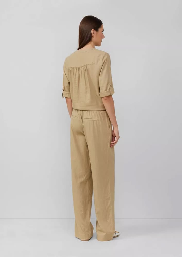 Γυναικείο Λινό Παντελόνι Μπεζ S.Oliver 2164286-8363