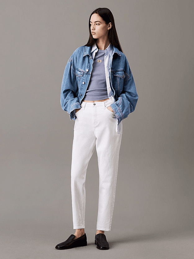 Γυναικείο Mom Τζιν Λευκό Calvin Klein J20J225137-1AA