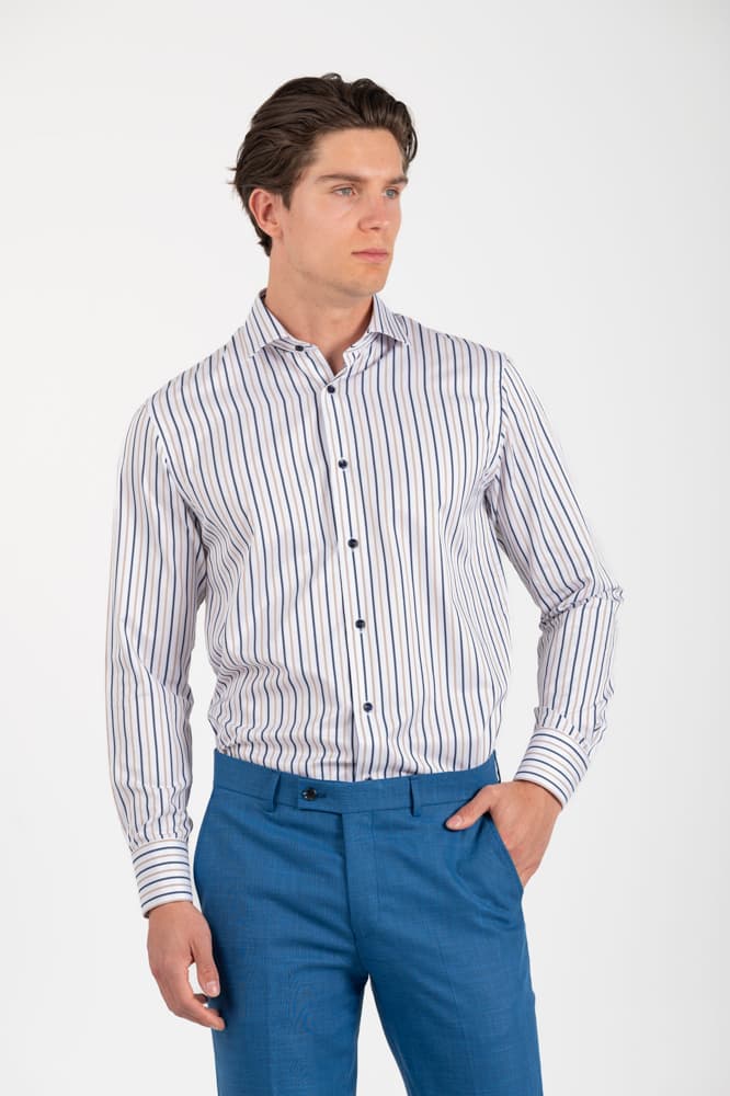 Ανδρικό Ριγέ Πουκάμισο Vittorio 25025-BEIGE