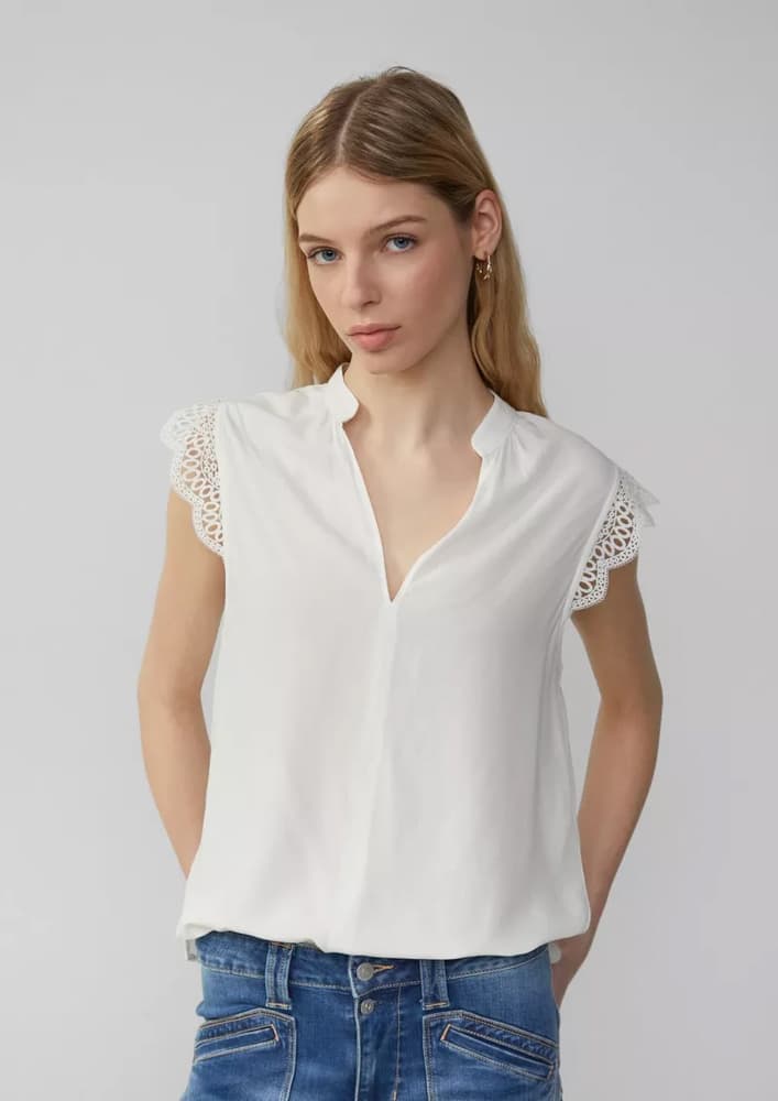 Γυναικείο Τοπ Λευκό S.Oliver 2162739-0200