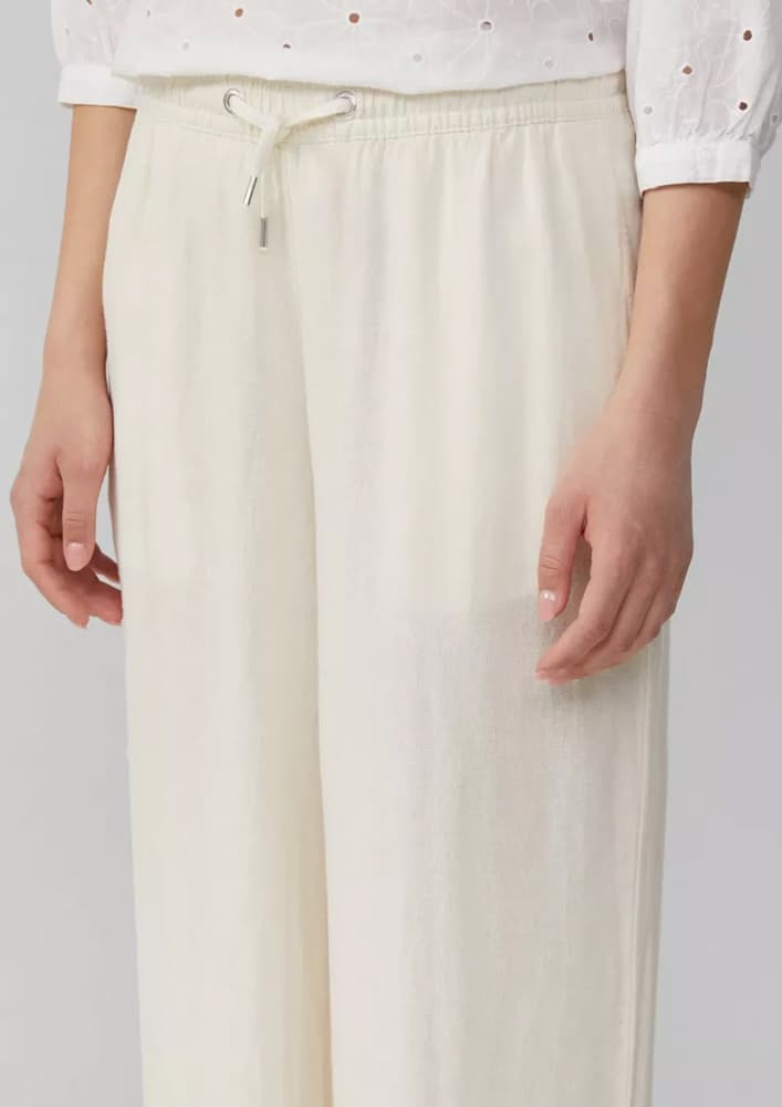 Γυναικείο Λινό Παντελόνι Εκρού S.Oliver 2162961-0200