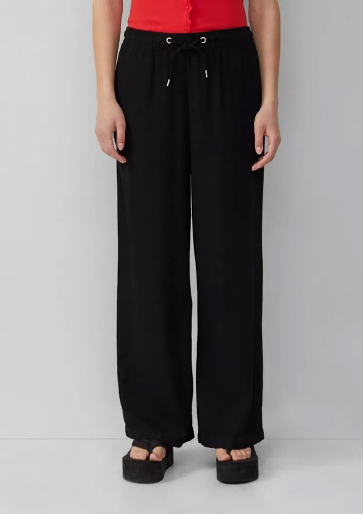 Γυναικείο Λινό Παντελόνι Μαύρο S.Oliver 2162961-9999