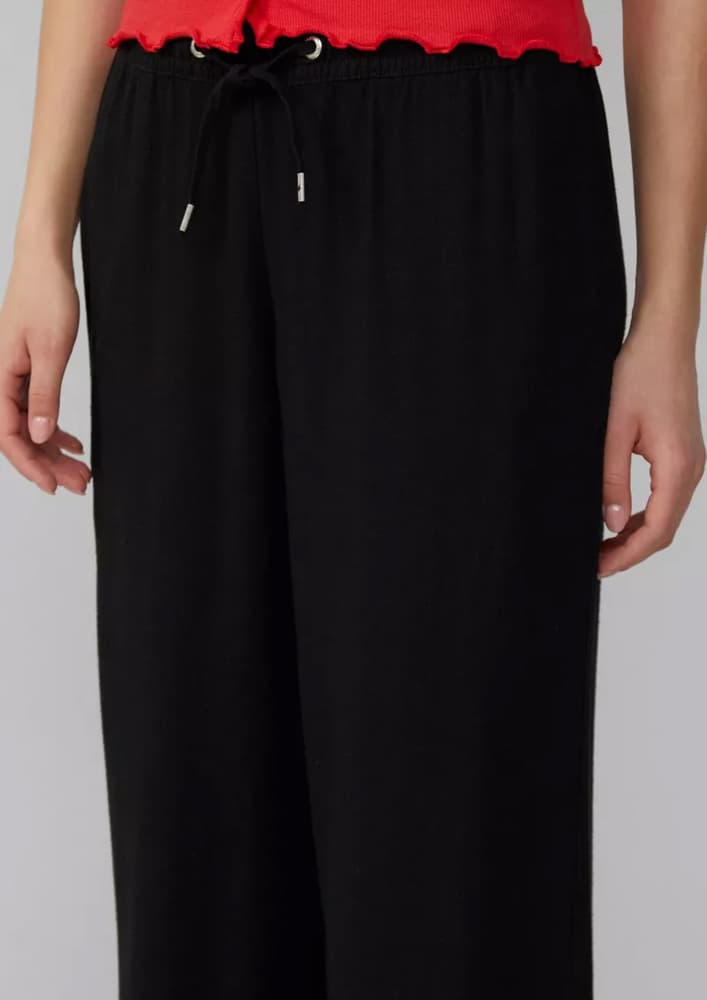 Γυναικείο Λινό Παντελόνι Μαύρο S.Oliver 2162961-9999