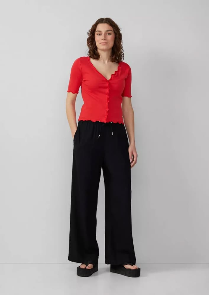 Γυναικείο Λινό Παντελόνι Μαύρο S.Oliver 2162961-9999