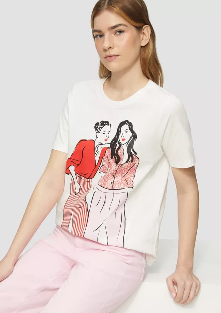 Γυναικείο T-shirt Εκρού S.Oliver 2164099-02E1