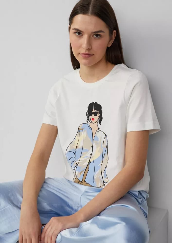 Γυναικείο T-Shirt Λευκό S.Oliver 2164146-02E1