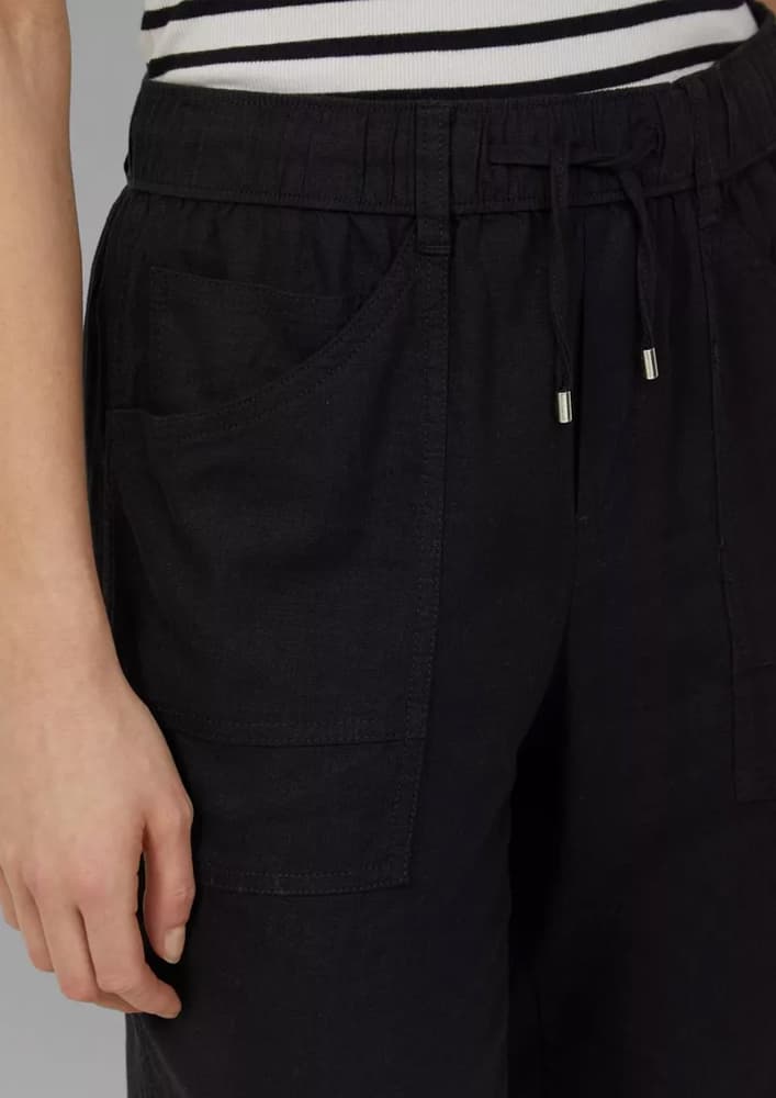 Γυναικείο Λινό Παντελόνι Μαύρο S.Oliver 2164288-9999